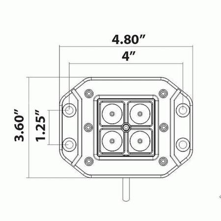 METRA ELECTRONICS 3 INCH FLUSH MOUNT 4 LED CUBE FLOOD LIGHT (BLACKOUT SERIES) HE-BFMCL2